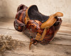 Rustic Tooled Leather Western Saddle Purse