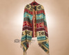 Southwest Native Design Shawl - Turquoise Feather