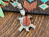 Zuni Inlay Silver Pendant -Turtle