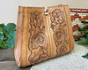 Southwest Hand Tooled Leather Purse -Natural