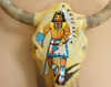 Hand Painted Native American Design Steer Skull