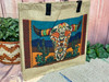Mexican Market Jute Bag -Steer Skull