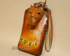 Southwestern Hand Tooled Leather Phone Case - Tan Horse