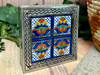 4 Tile Tooled Tin Jewelry Box