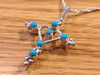 Double Cross Necklace -Turquoise side