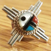 Native American Sterling Silver Lapel Pin -Zia Sun Face