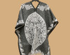 Mexican Blanket Poncho -Gray Mayan Calendar