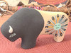 Handcrafted clay sand painted pottery buffalo