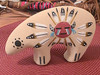 Handcrafted clay sand painted pottery bear