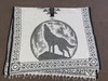 Mexican Style Wolf Blanket Poncho - Grey & white