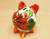 Hand Painted Talavera Piggy Bank -Rear View