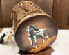 Painted Tarahumara Indian Drum -Sunset Horse