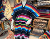 Mexican Style Serape Poncho -Black