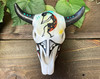 Kokopelli Painted Ceramic Steer Skull