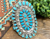 Navajo Silver & Turquoise Needle Point Cuff Bracelet
