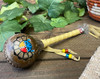 Navajo Painted Rawhide Rattle -Sunface