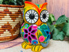 Mexican Hand Painted Clay Pottery Owl Lantern