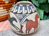 Hand Painted Mata Ortiz Seed Pot- Horses