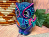Mexican Hand Painted Clay Pottery Owl Bank