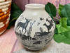 Mata Ortiz Etched Pottery Vase -Wild Life
