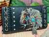 Embroidered Leather Wallet