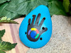 Hand Painted Andean Clay Ocarinas -Turquoise Healing Hand