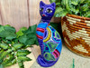 Mexican Hand Painted Clay Cat Bank