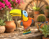Hanging Pottery Parrot