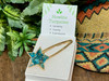 Silver Star Hairclip -Howlite Turquoise