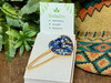 Gold Heart Hairclip -Sodalite