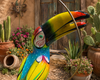 Pottery Toucan w/ Hanging Ring