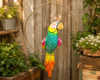 Hand painted hanging pottery bird