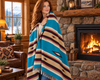 Turquoise Diamond Ridge Throw Blanket
