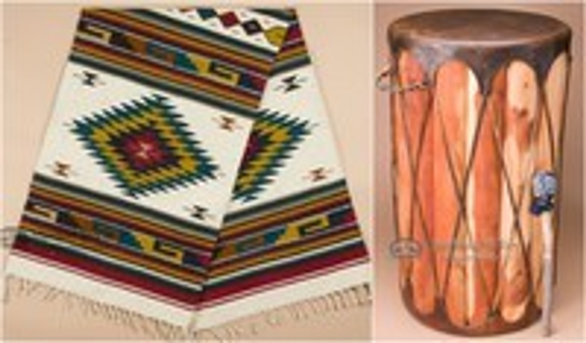 Southwestern rugs, Native American drums