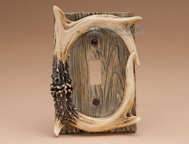 Faux Deer Antler Light Switch Cover Single