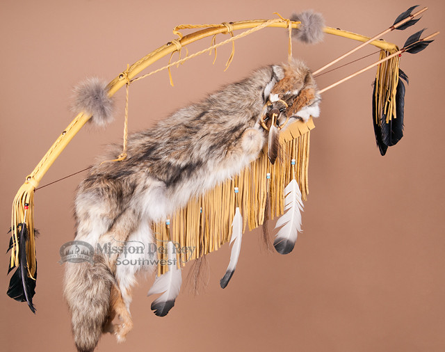 Navajo Bow, Arrow & Quiver Set 42" Coyote Pelt (ba49) Mission Del