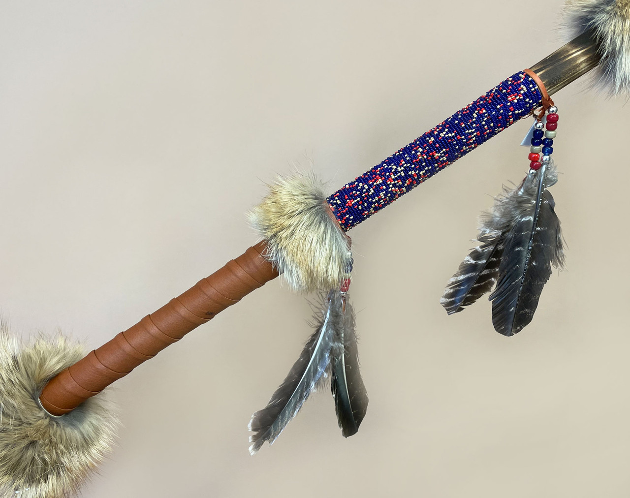 Hand Beaded Native American Lance 56