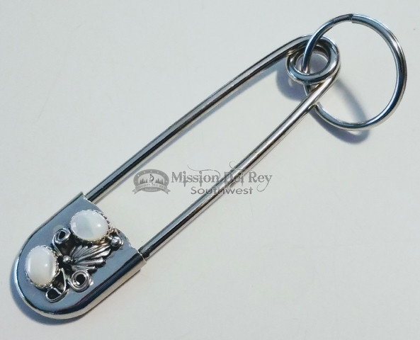 American Indian Safety Pin Key Fob 4" Shell (ij497) Mission Del Rey