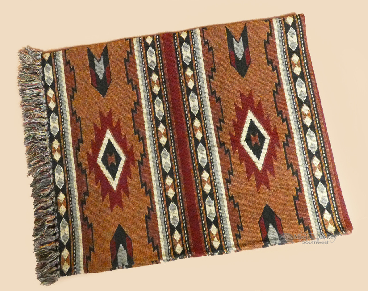 Southwestern Throw Blanket 50"x60" Zuni Pattern Mission Del Rey