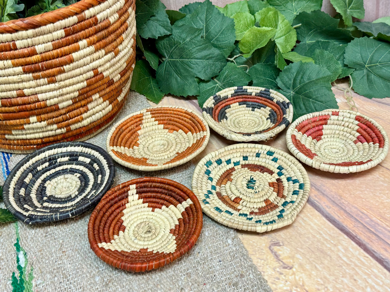 6pc. Mini Southwest Hand Woven Basket Set (1bc6)