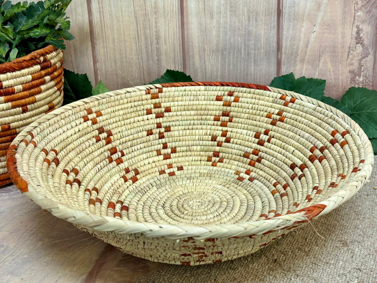 インド手作りバスケット Native Handmade Style Basket 17.25