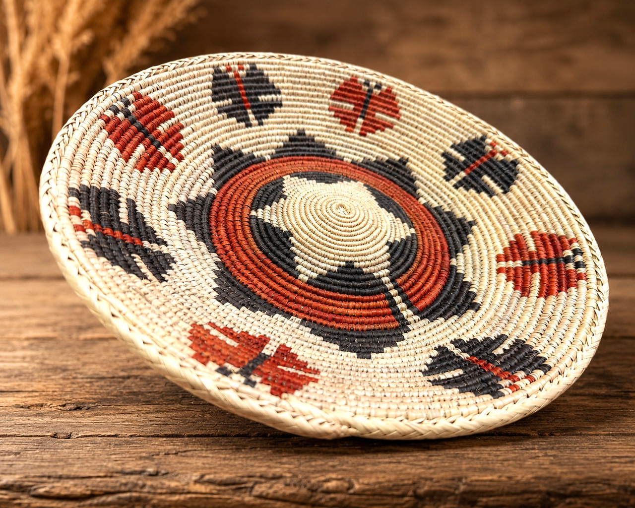 Indian Style Woven Basket 13.5