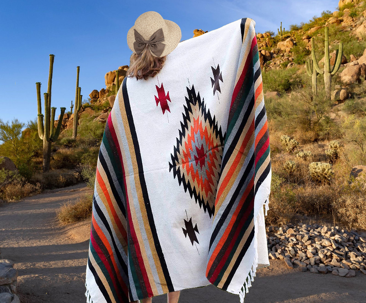 Old Style San Miguel Mexican Blanket 5x7 (b30-5)