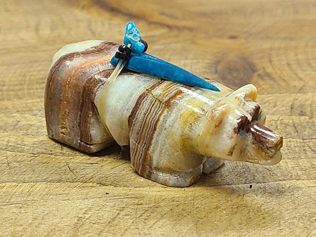 Hand Carved Zuni Fetish -Bear (f25) - Mission Del Rey Southwest LLC