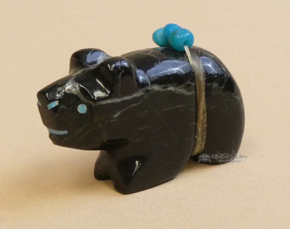 Hand Carved Stone Zuni Fetish -Bear (f45) - Mission Del Rey