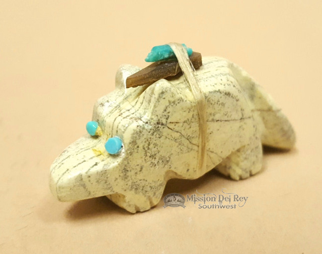 Hand Carved Stone Zuni Fetish -Beaver (f47) - Mission Del Rey