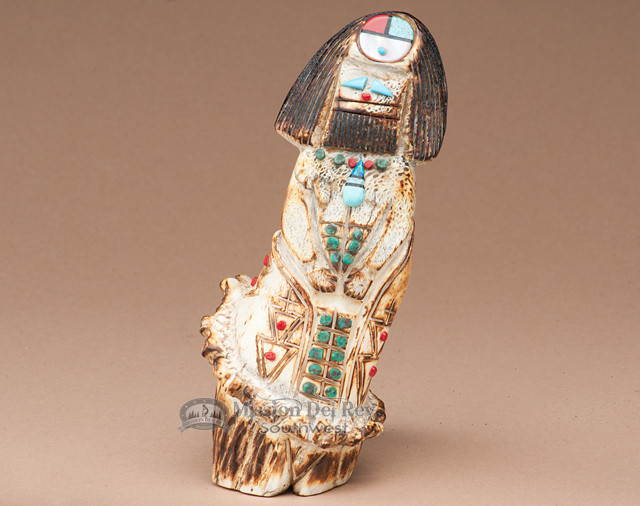 Hand Carved Antler Zuni Antler Fetish -Kachina (f63) - Mission Del