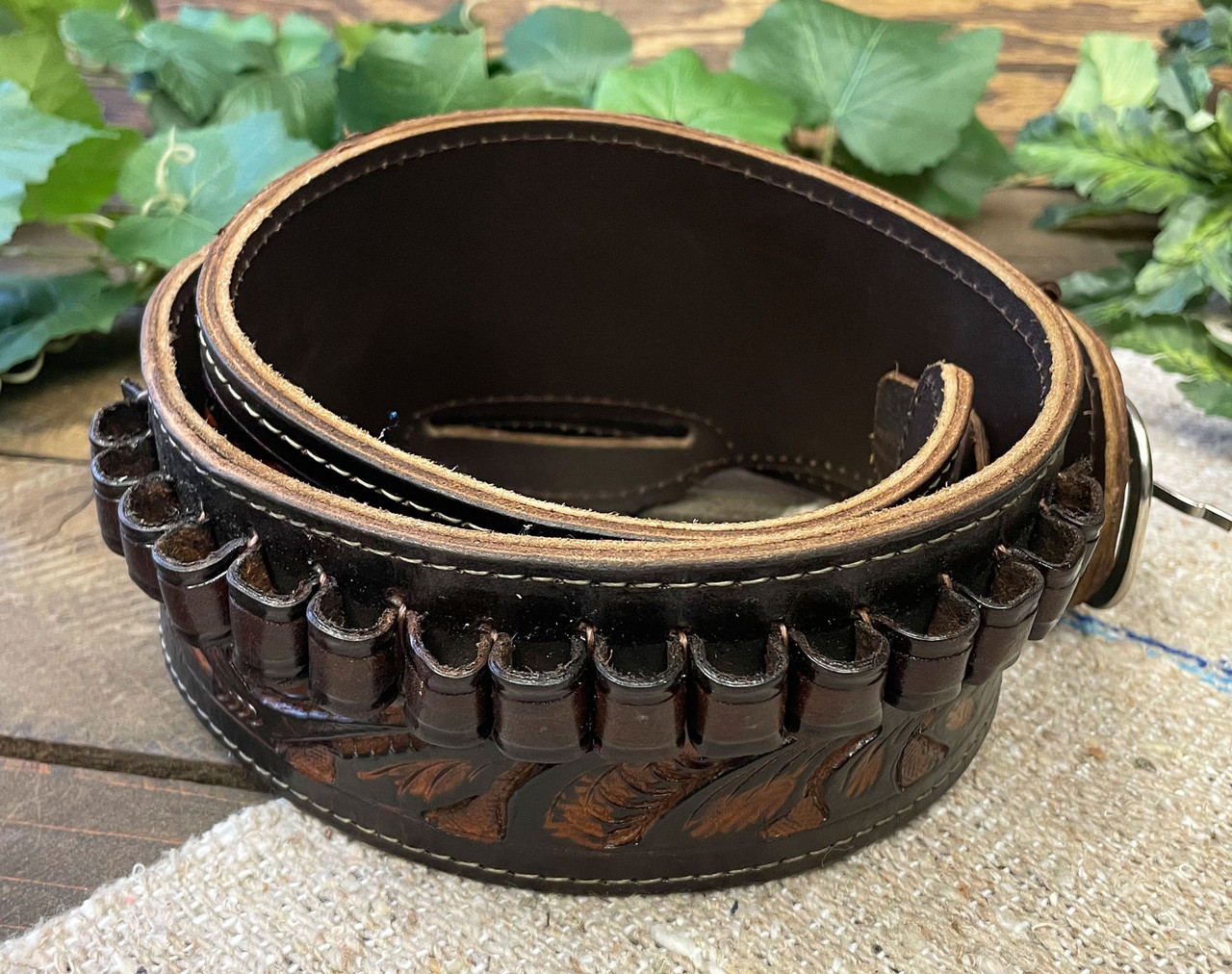 44-45 Cal. Western Tooled Leather Gun Belt 36