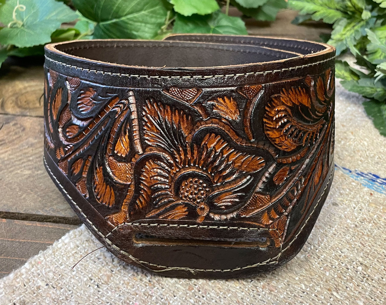 44-45 Cal. Western Tooled Leather Gun Belt 36