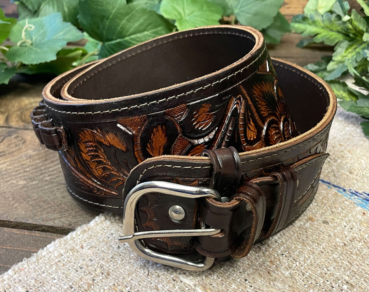 vintage leather western gun belt 値下げ！ Western Gun Belt -45 Cal-50